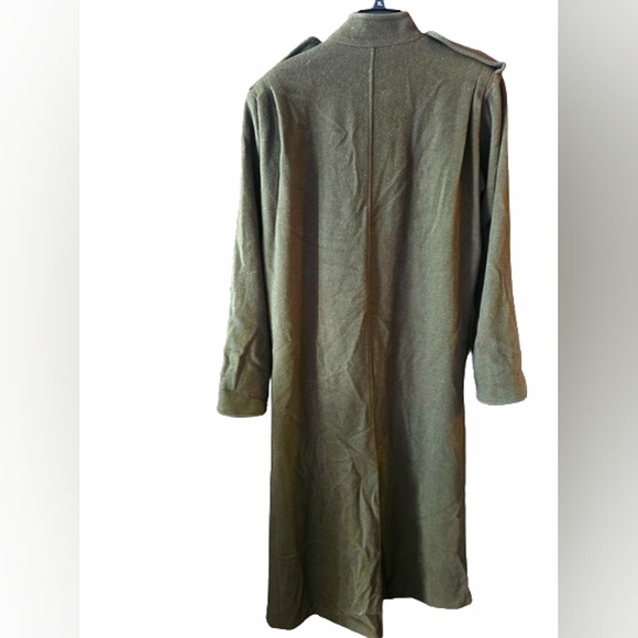 Vintage Spiegel Olive Double-Breasted Military Wool Trench Coat 16T - Picture 6 of 9